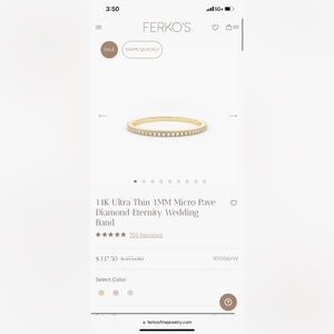 Ferkos 14k gold & diamonds crusted rings - Sizes 6 & 4 (price includes both)